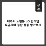 제주시 노형동 LG 인터넷 요금제와 결합 상품 알아보기