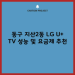 동구 지산2동 LG U+ TV 성능 및 요금제 추천