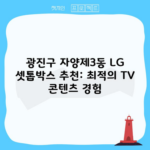 광진구 자양제3동 LG 셋톱박스 추천: 최적의 TV 콘텐츠 경험