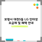 보령시 대천5동 LG 인터넷 요금제 및 혜택 안내