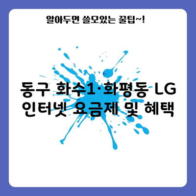 동구 화수1·화평동 LG 인터넷 요금제 및 혜택