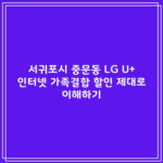 서귀포시 중문동 LG U+ 인터넷 가족결합 할인 제대로 이해하기