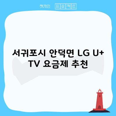 서귀포시 안덕면 LG U+ TV 요금제 추천