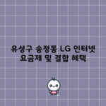 유성구 송정동 LG 인터넷 요금제 및 결합 혜택