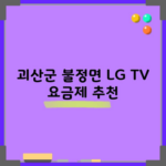 괴산군 불정면 LG TV 요금제 추천