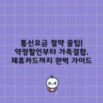 통신요금 절약 꿀팁| 약정할인부터 가족결합, 제휴카드까지 완벽 가이드