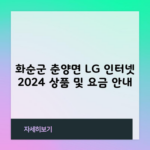 화순군 춘양면 LG 인터넷 2024 상품 및 요금 안내