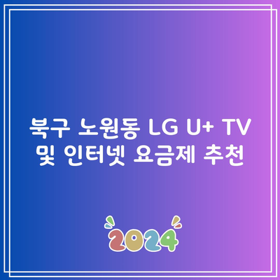 북구 노원동 LG U+ TV 및 인터넷 요금제 추천