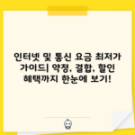 인터넷 및 통신 요금 최저가 가이드| 약정, 결합, 할인 혜택까지 한눈에 보기!