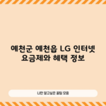 예천군 예천읍 LG 인터넷 요금제와 혜택 정보