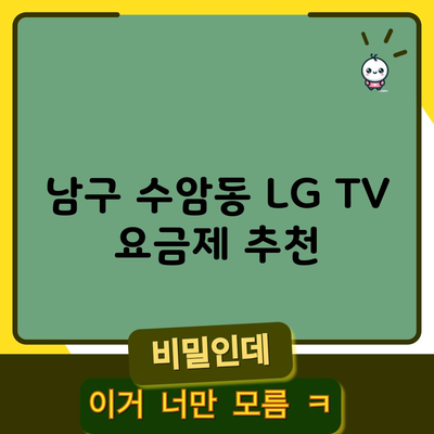 남구 수암동 LG TV 요금제 추천