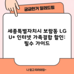 세종특별자치시 보람동 LG U+ 인터넷 가족결합 할인: 필수 가이드