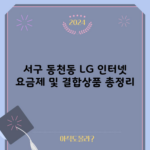 서구 동천동 LG 인터넷 요금제 및 결합상품 총정리