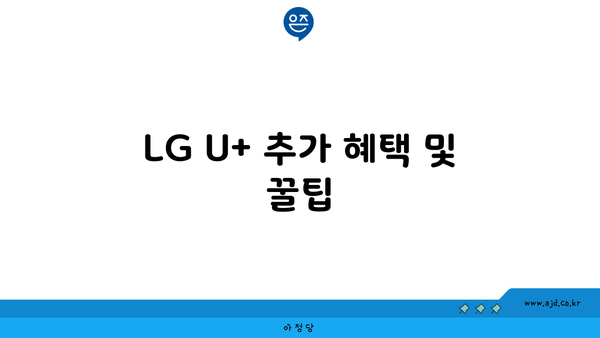 LG U+ 추가 혜택 및 꿀팁