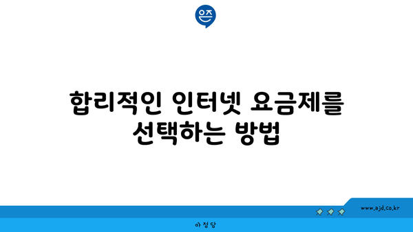 합리적인 인터넷 요금제를 선택하는 방법