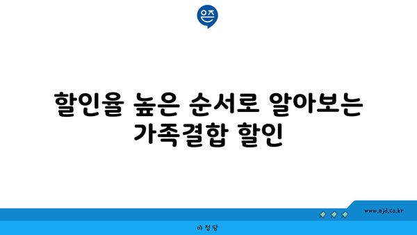 할인율 높은 순서로 알아보는 가족결합 할인