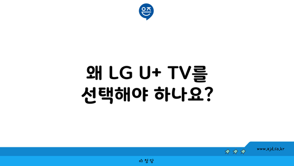 왜 LG U+ TV를 선택해야 하나요?