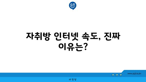 자취방 인터넷 속도, 진짜 이유는?