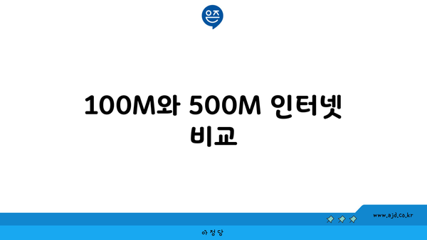 100M와 500M 인터넷 비교