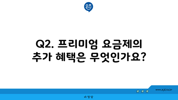 Q2. 프리미엄 요금제의 추가 혜택은 무엇인가요?