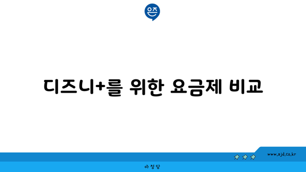 디즈니+를 위한 요금제 비교