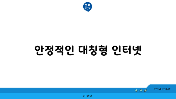 안정적인 대칭형 인터넷