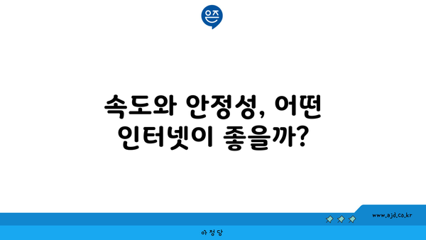 속도와 안정성, 어떤 인터넷이 좋을까?