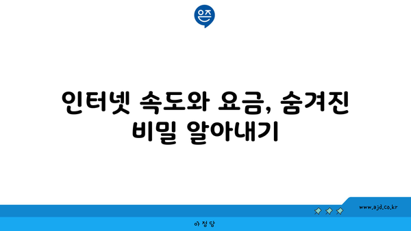 인터넷 속도와 요금, 숨겨진 비밀 알아내기