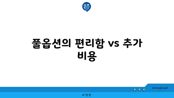 풀옵션의 편리함 vs 추가 비용