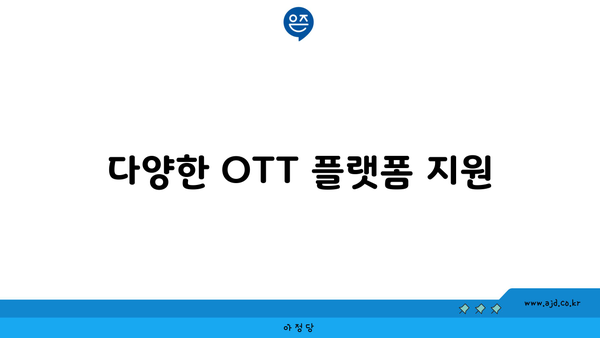 다양한 OTT 플랫폼 지원