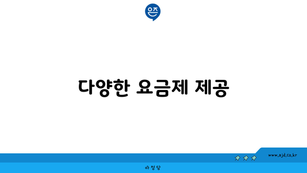 다양한 요금제 제공