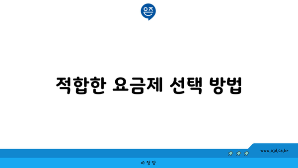 적합한 요금제 선택 방법