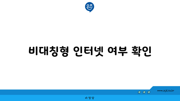 비대칭형 인터넷 여부 확인