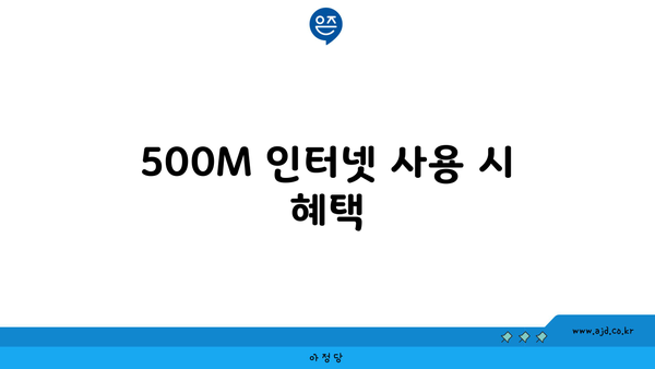 500M 인터넷 사용 시 혜택