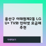 용산구 이태원제2동 LG U+ TV와 인터넷 요금제 추천