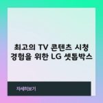 최고의 TV 콘텐츠 시청 경험을 위한 LG 셋톱박스