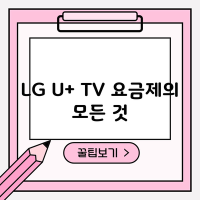 LG U+ TV 요금제의 모든 것