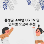 음성군 소이면 LG TV 및 인터넷 요금제 추천