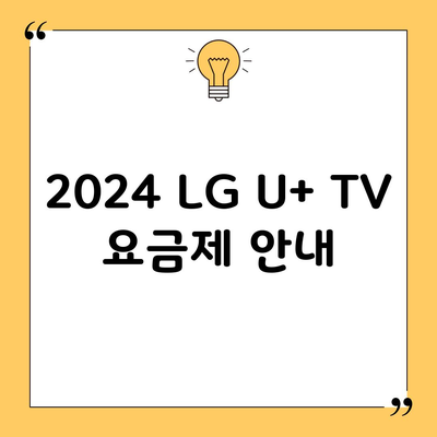 2024 LG U+ TV 요금제 안내