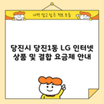 당진시 당진1동 LG 인터넷 상품 및 결합 요금제 안내