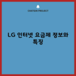 LG 인터넷 요금제 정보와 특징