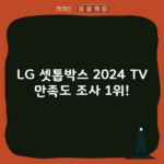 LG 셋톱박스 2024 TV 만족도 조사 1위!