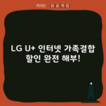 LG U+ 인터넷 가족결합 할인 완전 해부!