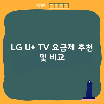 LG U+ TV 요금제 추천 및 비교