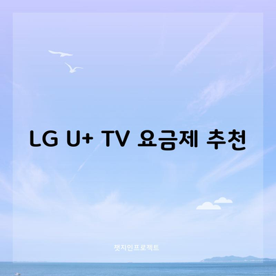 LG U+ TV 요금제 추천