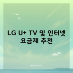 LG U+ TV 및 인터넷 요금제 추천