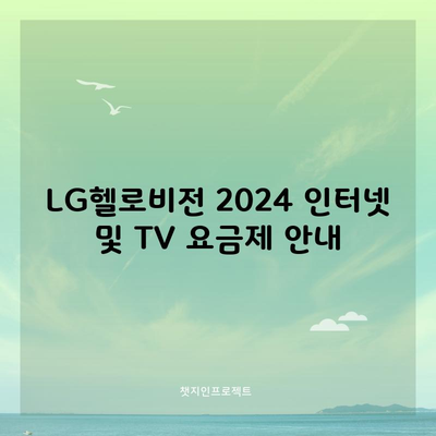 LG헬로비전 2024 인터넷 및 TV 요금제 안내