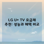 LG U+ TV 요금제 추천: 성능과 혜택 비교