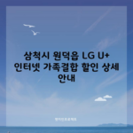 삼척시 원덕읍 LG U+ 인터넷 가족결합 할인 상세 안내