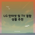 LG 인터넷 및 TV 결합 상품 추천